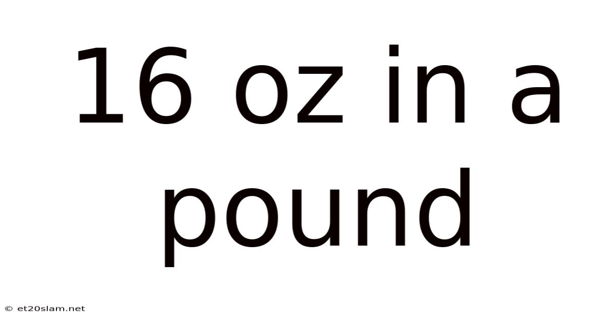 16 Oz In A Pound