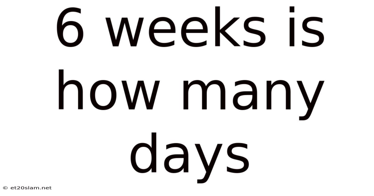 6 Weeks Is How Many Days