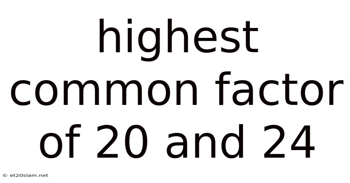Highest Common Factor Of 20 And 24