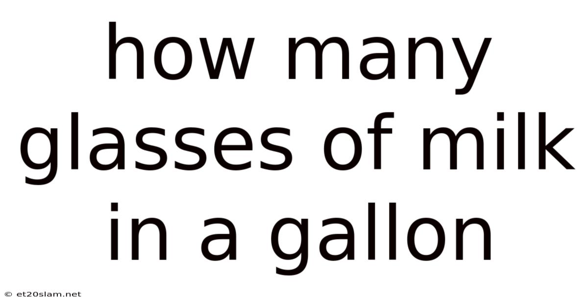 How Many Glasses Of Milk In A Gallon