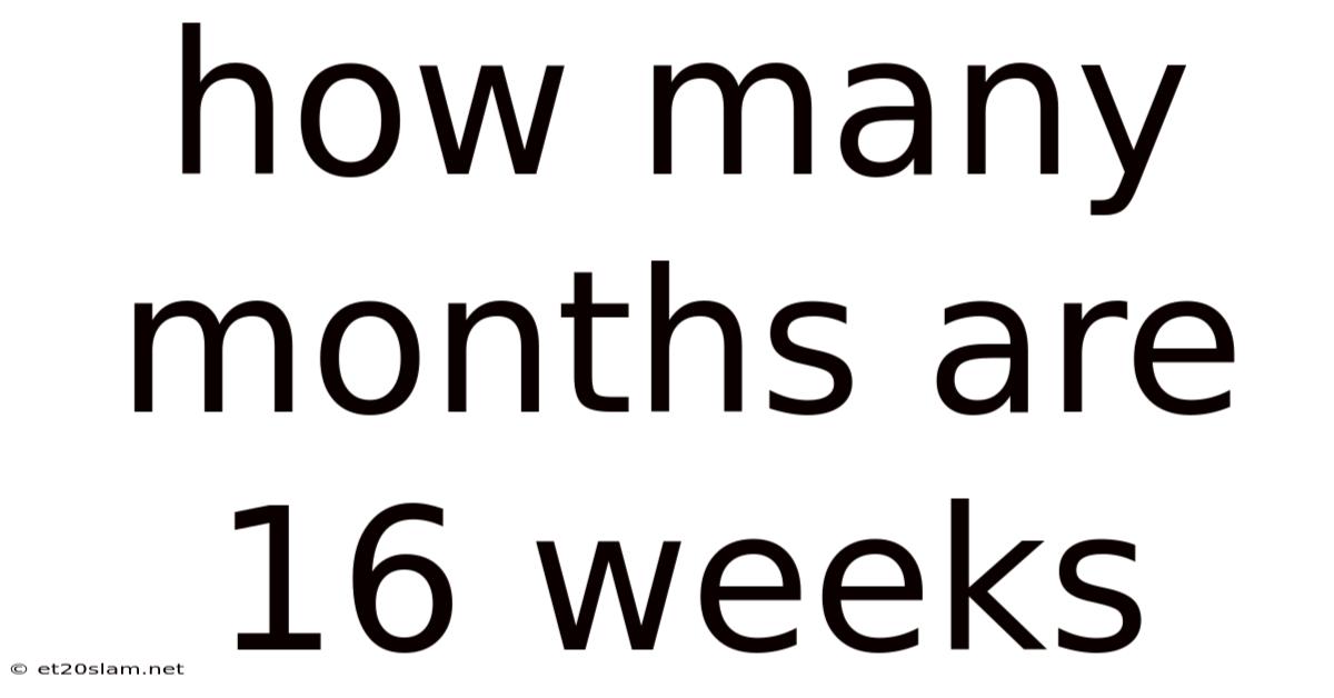 How Many Months Are 16 Weeks