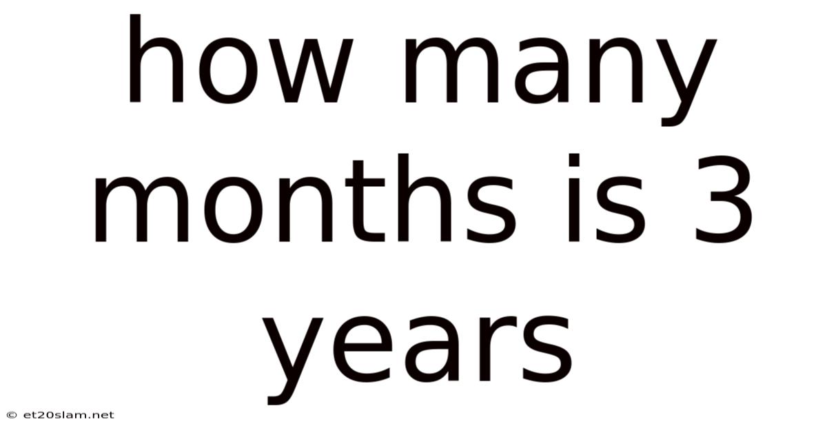How Many Months Is 3 Years
