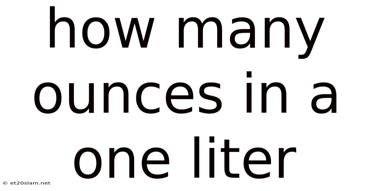 How Many Ounces In A One Liter