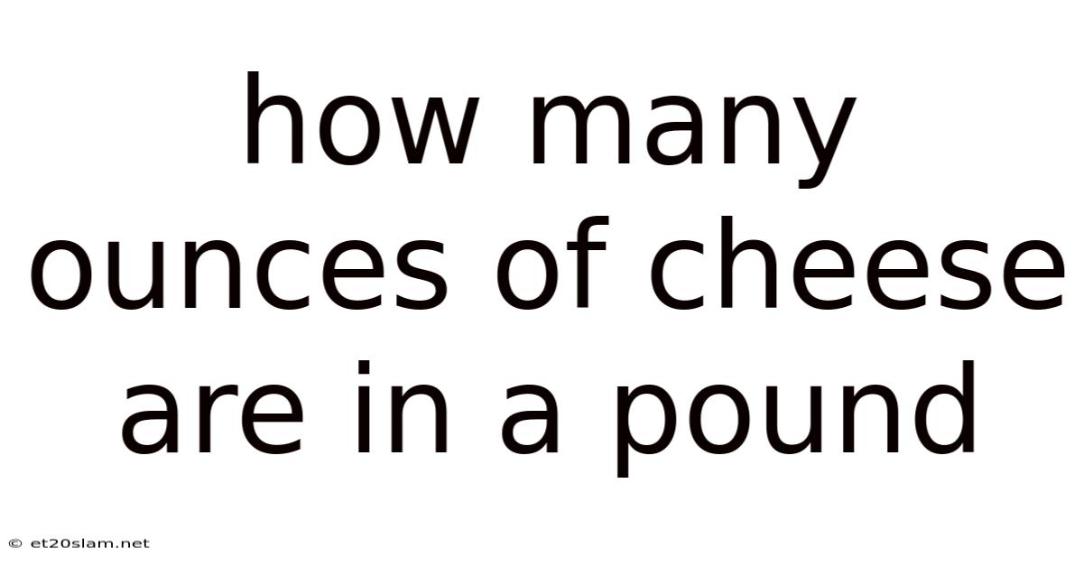 How Many Ounces Of Cheese Are In A Pound