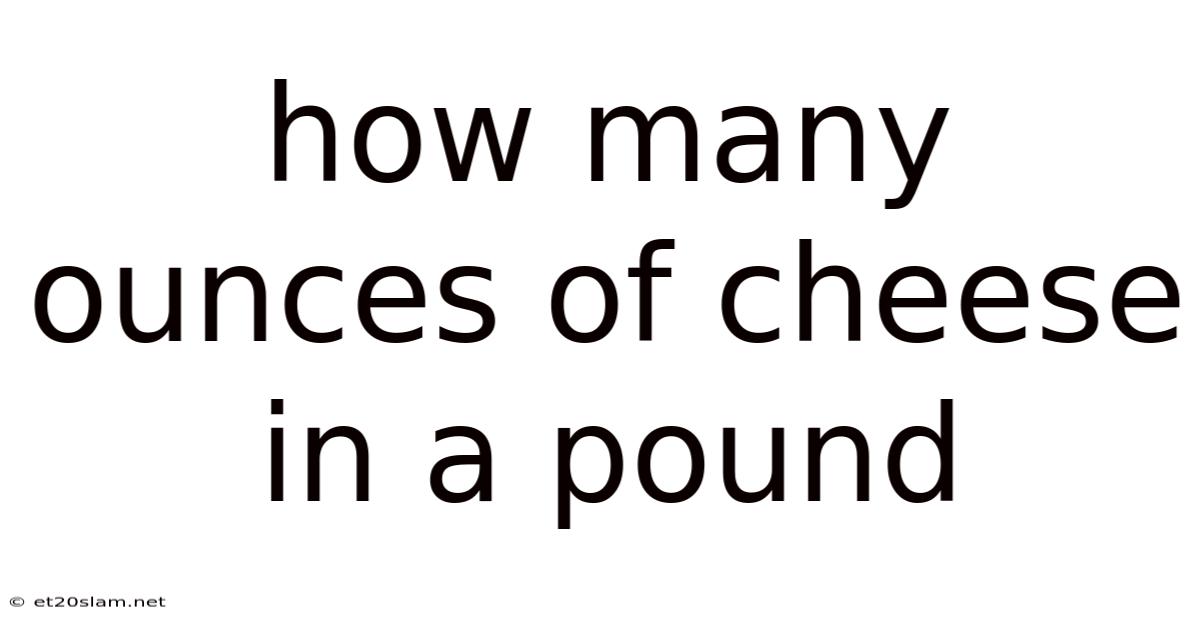 How Many Ounces Of Cheese In A Pound