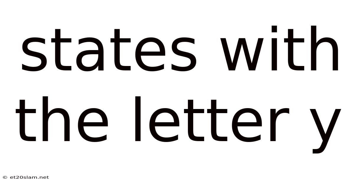 States With The Letter Y