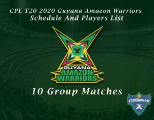 CPL T20 2020 Guyana Amazon Warriors Schedule And Players List