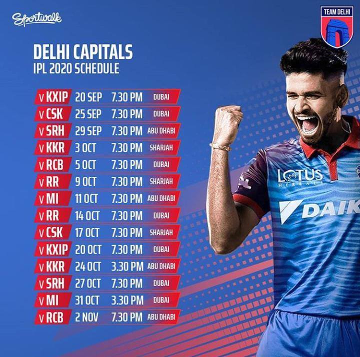 Dream11 Ipl 2020 Schedule Pdf And Ipl 2020 Time Table Images Download 4722