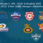 Dream11 IPL 2020 Schedule PDF & IPL 2020 Time table Images Download
