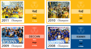 IPL winners list from 2008 to 2011