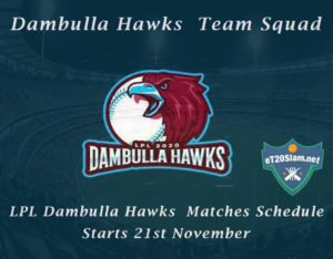 Dambulla Hawks Team Squad – LPL Dambulla Hawks Matches Schedule