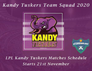 Kandy Tuskers Team Squad – LPL Kandy Tuskers Matches Schedule