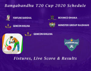 Bangabandhu T20 Cup 2020 Schedule - Fixtures, Live Score & Results