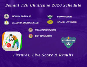 Bengal T20 Challenge 2020 Schedule - Fixtures, Live Score & Results