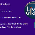 ECB vs DXB Live Score, Emirates D20 Tournament, ECB Blues vs Dubai Scorecard Today, ECB vs DXB Lineup