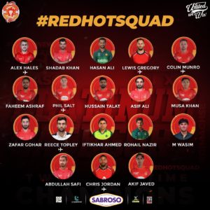 islamabad united squad 2021 image