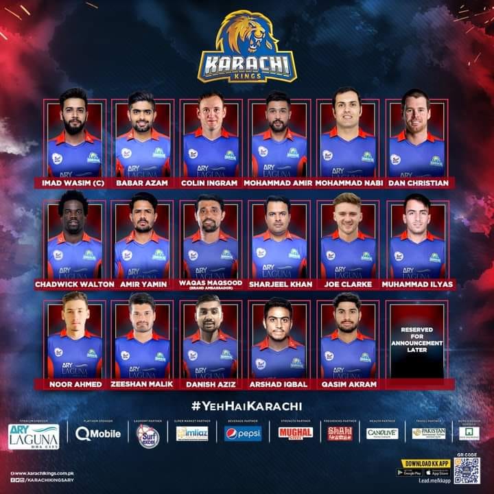 PSL 2021: Karachi Kings Team Schedule & Players List