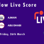 AJM vs ABD Live Score, Emirates D10 Tournament, 2021, AJM vs ABD Scorecard Today