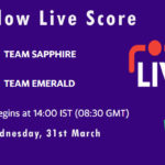SAP vs EME Live Score, KCA Pink T20 Challengers, 2021, SAP vs EME Scorecard Today