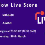 SHA vs AJM Live Score, Emirates D10 Tournament, 2021, SHA vs AJM Scorecard Today